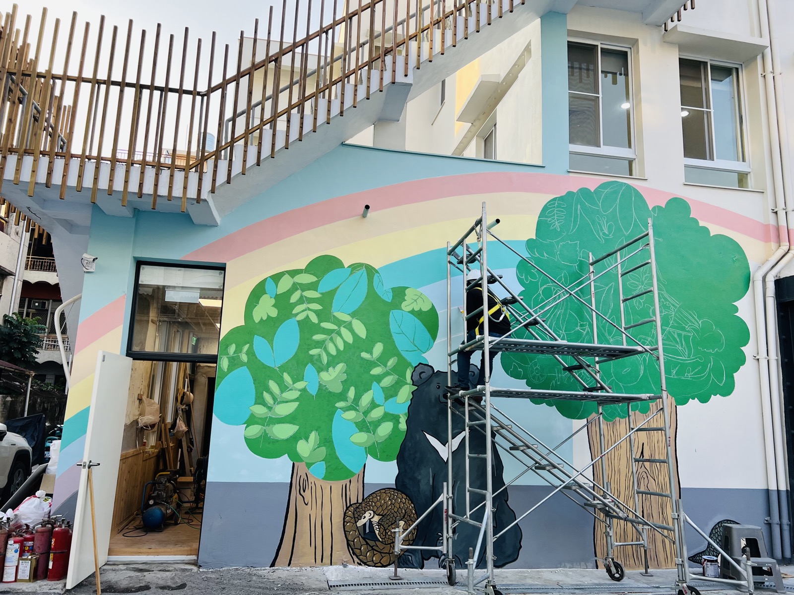 Image 3 — Wood hall wall mural 16' 5" × 29' 6"